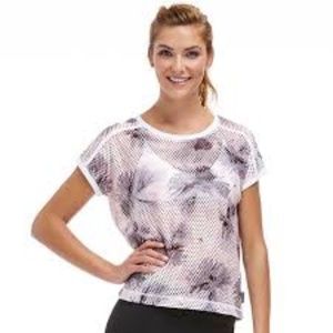 Fabletics Mesh flowered fitness top, M